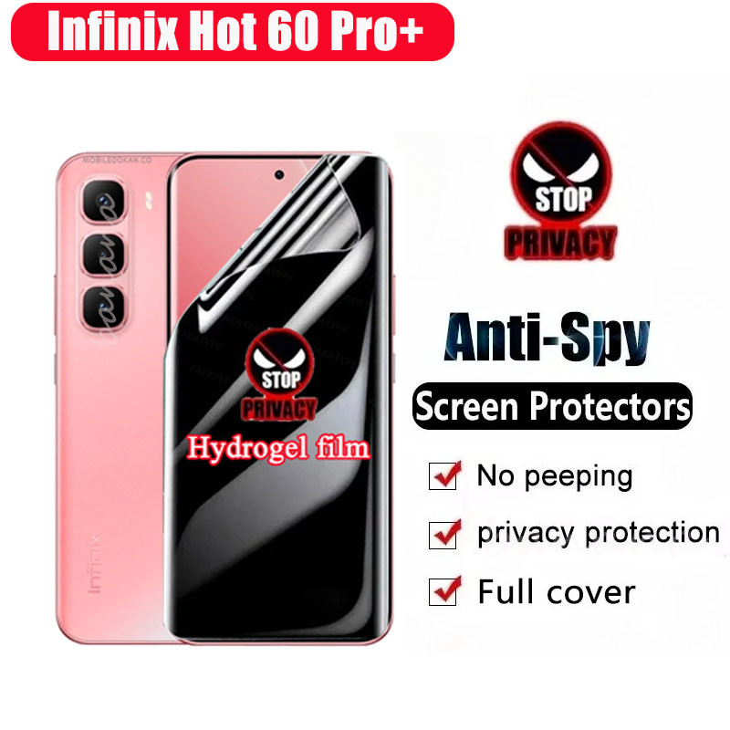 3 trong 1 Infinix Hot 60 Pro + Full Cover Soft Privacy Hydrogel Film Bảo vệ màn hình cho Infinix Hot 60 Pro Hot 60i Hot 50 Pro + Bảo vệ màn hình Kính ống kính máy ảnh