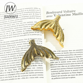 JIANWU Vintage Nàng Tiên Cá Hình Đuôi Dài Kẹp Sổ Lưu Niệm Chất Liệu Văn Phòng Phẩm Kẹp Tay Sáng Tạo DIY Tạp Chí Cắt Dán Văn Phòng Phẩm