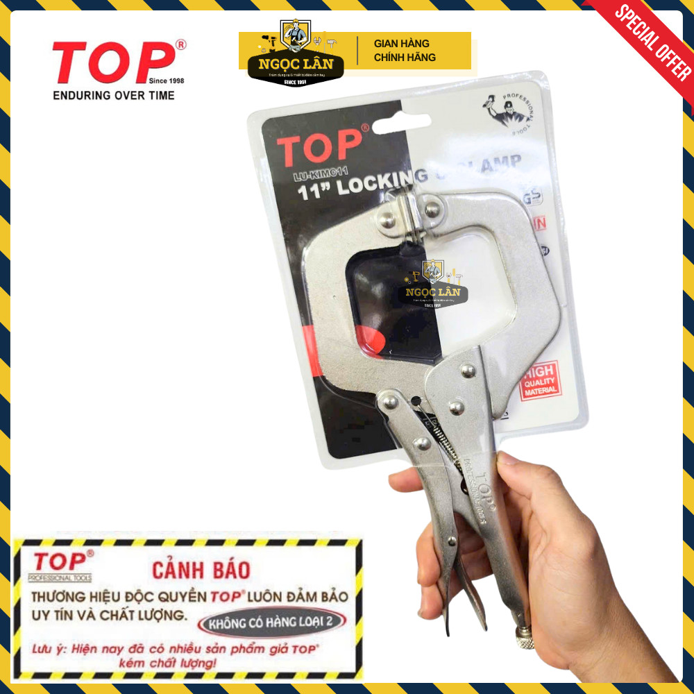 [Chính hãng TOP] Kìm bấm chữ C TOP 11 inch (275mm) kẹp cố định bề mặt, kẹp kim loại cao cấp