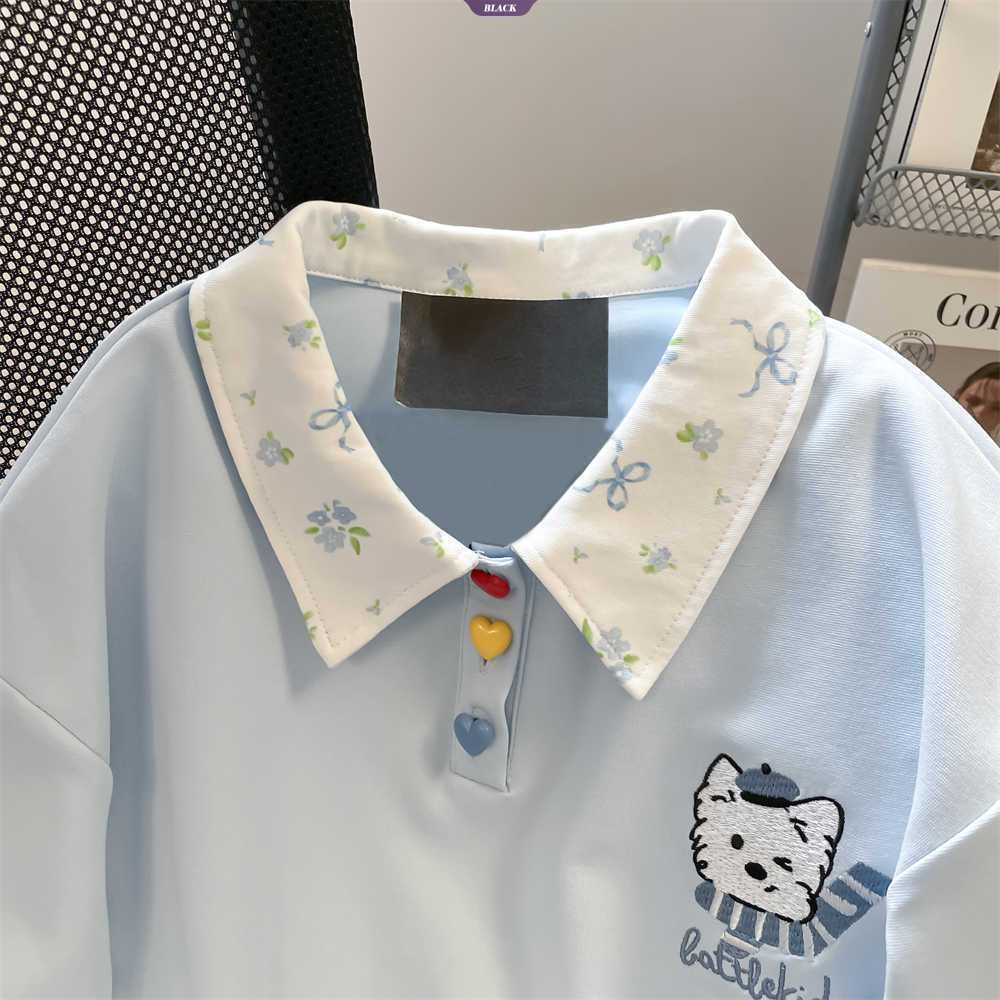 Áo Thun Slouchy Hoa Chắp Vá, Thời Trang Hè Cho Nữ
