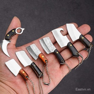 [Mặt dây chuyền] Thép không gỉ Mini Dao nhà bếp Móc khóa Mặt dây chuyền Di động tiện lợi Dao bỏ túi Phá hủy nhanh 3RFM
