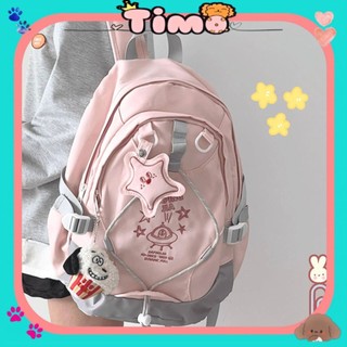Balo Nữ Đi Học Cute Y2k Đen Hồng Ngôi Sao Thời Trang Phong Cách Hàn Quốc TV95