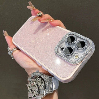 Kẹo Màu TPU Nhấp Nháy Lỗ Kim Cương Bảo Vệ Chính Xác Ốp Lưng Điện Thoại IPhone 16 14 15 13 12 Pro Max Bao Gồm Tất Cả Ốp Lưng Chống Rơi