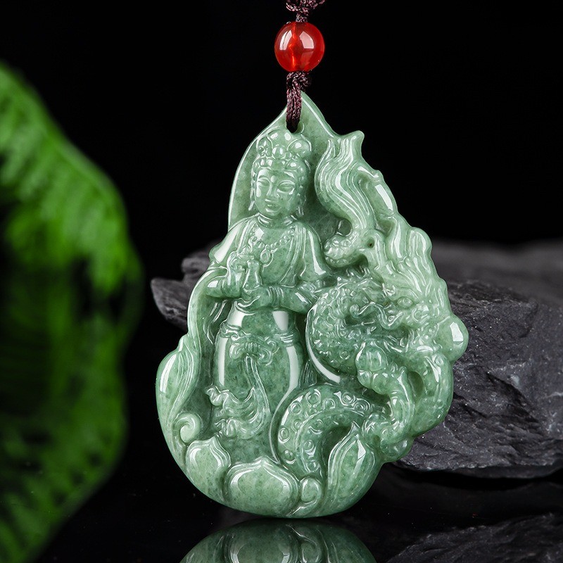 Vòng cổ dây chuyền đá tự nhiên Guanyin thời trang