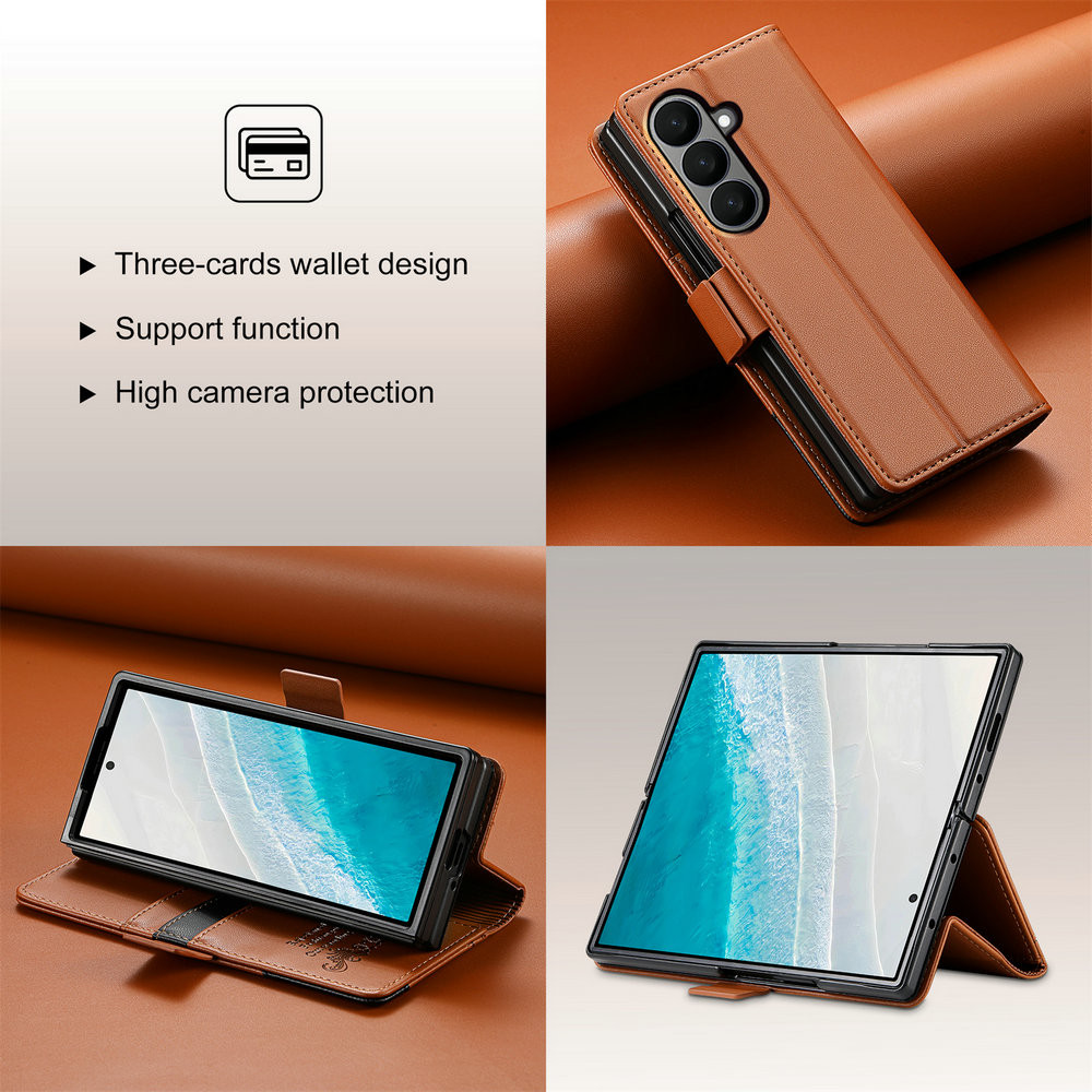 Ví Da Sang Trọng Coque Cho Samsung Galaxy Z Fold 7 5G 2025 Flip Case Từ Sách Armor Samsung Z Fold 3 4 5 6 Fold7 Cover
