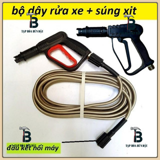 Bộ dây rửa xe và vòi xịt 10M-15M-20M - vòi rửa xe áp lực cao ren 22mm