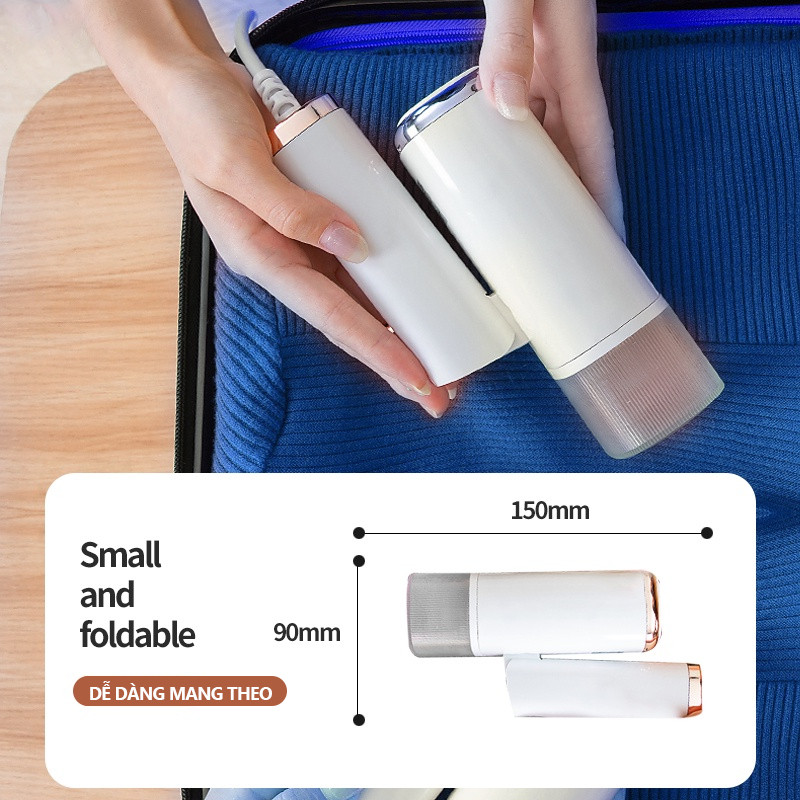 Bàn ủi hơi nước cầm tay mini, phù hợp mọi loại vải, dung tích lớn, tiện lợi mang theo.