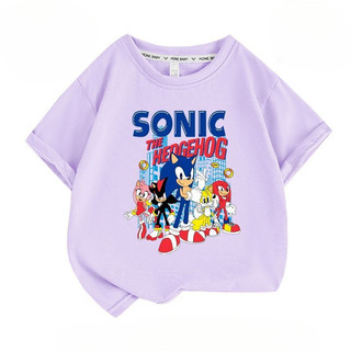 Sonic the Hedgehog Hoạt Hình Trẻ Em Mùa Hè Áo Thun Bé Trai Bé Gái Tay Ngắn Playwear Trang Phục Hợp Thời Trang