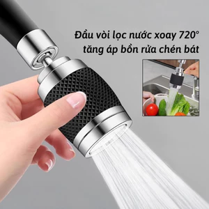 Đầu Vòi Rửa Bát Tăng Áp 3 Chế Độ Phun Nước Xoay 360 Vòi Tăng Áp Gắn Bồn Rửa Chén Tiện Lợi