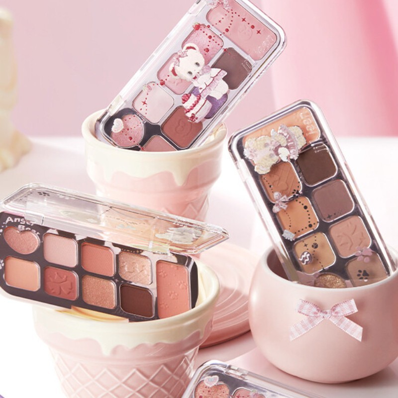 Bảng Phấn Mắt JILL LEEN 9 Ô Màu Crystal Fairy Eyes Lấp Lánh Nhũ Mịn Bền Màu Lâu Trôi
