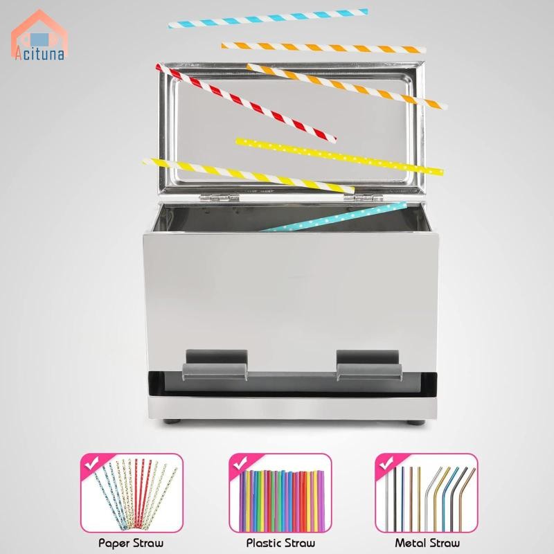 Hộp đựng ống hút bằng thép không gỉ Hộp đựng ống hút uống đa năng Hộp đựng ống hút di động cho quán cà phê tại nhà