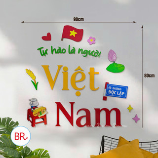 [2/9]Bộ Chữ Gỗ Trang Trí Tự Hào Là Người Việt Nam-Decor Quốc Khánh,Treo Nhà Cửa,Quán Cafe,Lớp Học,Sự Kiện Yêu Nước