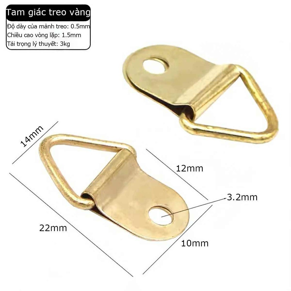 Set 10 bộ ốc vít và móc treo tranh ảnh, khuy treo tranh, móc tam giác gắn tranh, phụkiện tranh treo tường+tặng vít-FE123
