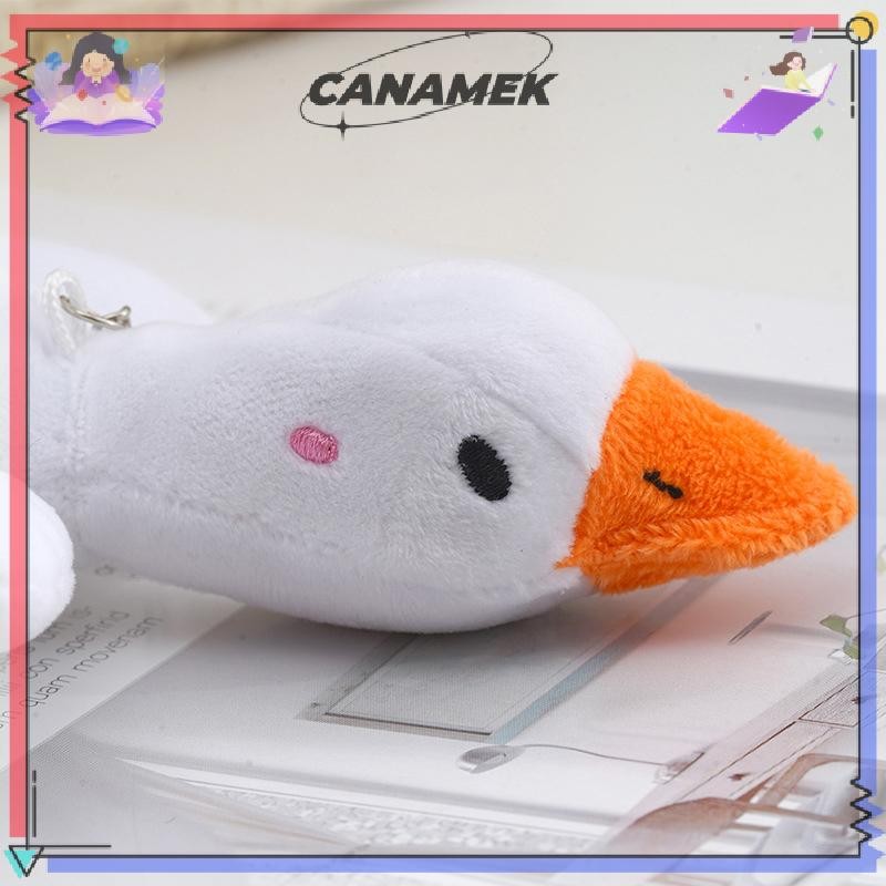 CANAMEK Vịt Sang Trọng Búp Bê Lông Tơ Móc Khóa Động Vật Dễ Thương Thiên Nga Ngỗng Mềm Búp Bê Nhồi Bông Schoolbag Mặt Dây Chuyền Trẻ Em Bé Gái Quà Tặng Sinh Nhật CSF