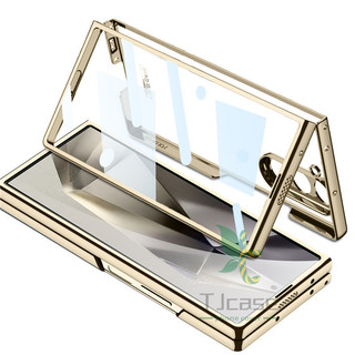Ốp lưng pha lê mạ điện siêu mỏng mỏng Samsung Galaxy Z Fold 6 Z Fold 5 Z Fold 7Front Phim cường lực Vỏ trong suốt