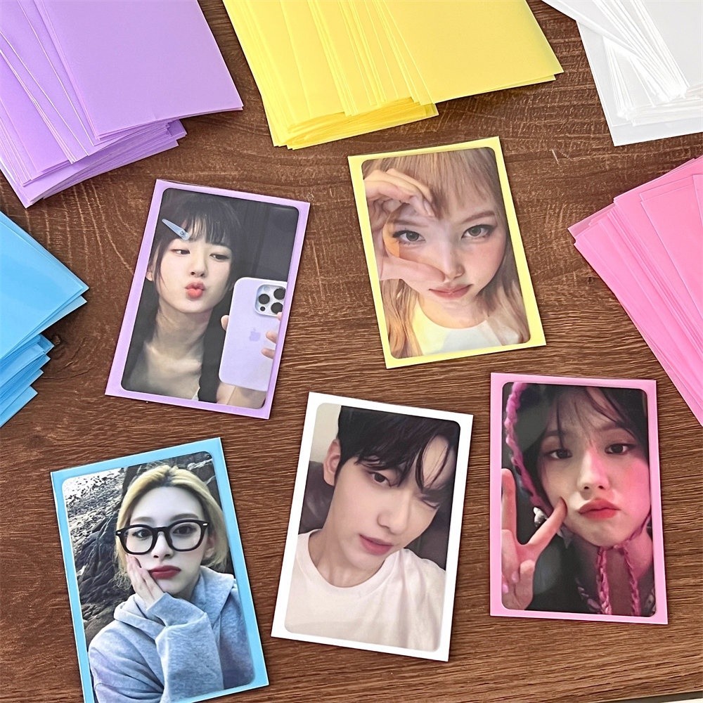 Linxx 50 Chiếc 61 * 91mm Dopamine Màu Photocard Tay Bảo Vệ Phim Trong Suốt Mờ Đóng Gói Photocards Túi Đựng Thẻ
