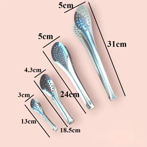 Kẹp gắp topping inox tổ ong đầu tròn