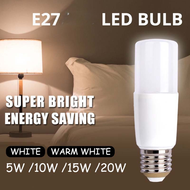 Bóng Đèn LED E27 5W 10W 15W 20W 220V 6500K 3000K Hiệu Ứng Ánh Sáng Bóng Đèn Trắng Lampu Chiếu Sáng Nhà Tiết Kiệm Năng Lượng 90%