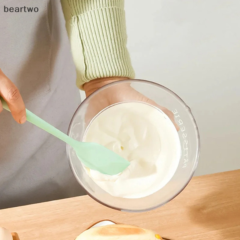 < Beartwo > Thìa kem silicon Chống dính chịu nhiệt Hoàn hảo để nấu nướng & khuấy Dụng cụ nhà bếp cấp thực phẩm Đẹp