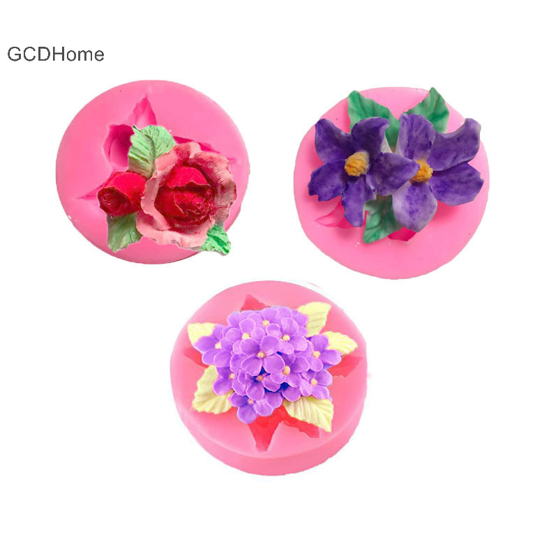 Gcdhome 3D Hoa Hồng Hoa Sen Hoa Cúc Hoa Hướng Dương Khuôn Silicon DIY Cưới Hoa Bánh Fondant Decoag Dụng Cụ Nướng Bánh Xà Phòng Khuôn Quà Tặng HOT