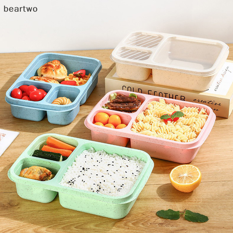 < Beartwo > Hộp Cơm Trưa Lò Vi Sóng Rơm Lúa Mì Đồ Ăn Hộp Bảo Quản Thực Phẩm Trẻ Em Trẻ Em Trường Văn Phòng Hộp Bento Di Động Túi Ăn Trưa Đẹp