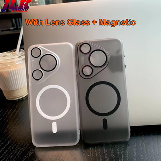 [JLK] Ultra Thin Matte Magnetic Phone Case with Camera Lens Glass Protector for Huawei Pura 70 Ultra P70 Pro Transparent Shockproof Hard Cover