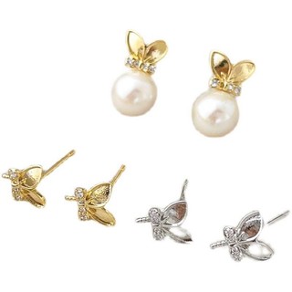 14k Vàng Đóng Gói Màu Giữ Kẻ Sọc Zircon Mạ Vàng Thật Thỏ Bông Tai diy Handmade Trang Sức Bông Tai Phụ Kiện Chất Liệu