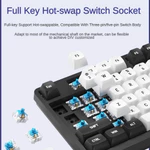 Lychee Gaming C98PRO Màn Hình Hiển Thị 98 Phím 2.4g Bluetooth Không Dây Có Dây Ba Chế Độ Tùy Chỉnh Bàn Phím Cơ Núm Tắt Tiếng RGB Chiếu Sáng Bé Gái Trò Chơi Văn Phòng — ảnh 3