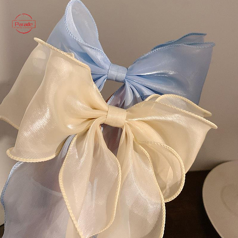 Lưới diễu hành Barrette Nơ Ruy Băng Kẹp Tóc Ngọt Ngào Nhẹ Nhàng Nữ Tính Mặt Sau Của Siêu Cổ Tích Kẹp Tóc Thời Trang Cao Cấp Mũ Phụ Kiện VN