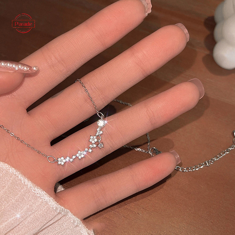 Cuộc diễu hành Tinh Tế Ngôi Sao Zircon Vòng Cổ Kim Loại Nữ Quyến Rũ Ngọt Ngào Đáng Yêu Ánh Sáng Xương Đòn Dây Chuyền Vòng Cổ Bé Gái Trang Sức Dự Tiệc Quà Tặng VN
