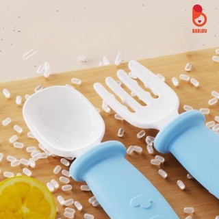 Set thìa dĩa ăn dặm cho bé giúp bé tập xúc, chất liệu nhựa an toàn