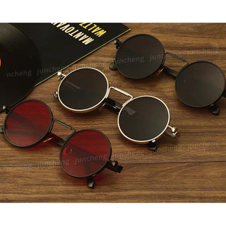 Kính Mát Tròn Retro Nam Hip Hop Punk Kính Mát Kim Loại Dành Cho Nữ Bảo Vệ Chống Tia UV