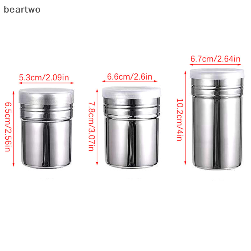 < Beartwo > Bình lắc cà phê bằng thép không gỉ Sàng đường sô cô la Dụng cụ nhà bếp bánh BBQ có nắp đẹp