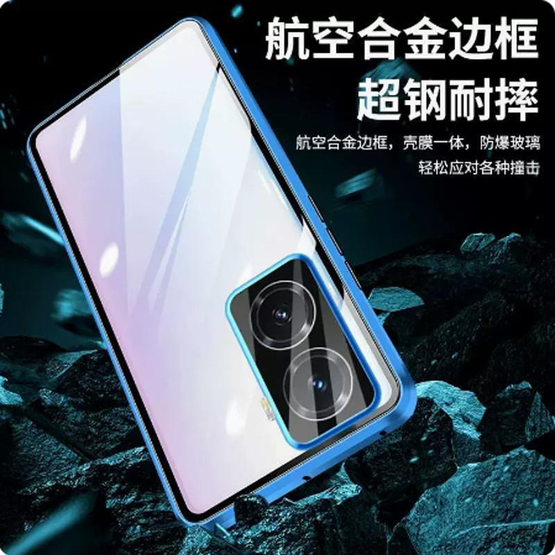 Ốp Lưng Cho OPPO 15 Reno15 Pr Max Reno14 Reno14 Pro Reno13 Reno12 Reno11F A54 A17 A17k Ốp Điện Thoại Từ Tính Hai Mặt Kính Cường Lực Nam Châm Kim Loại Lật