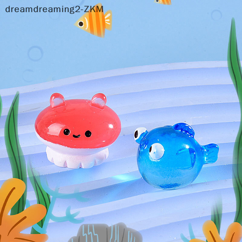 [dreamdreaming] Động vật biển bằng nhựa phát sáng trong bóng tối Đồ trang trí thu nhỏ cho phụ kiện nhà búp bê trong vườn cá [zkm]