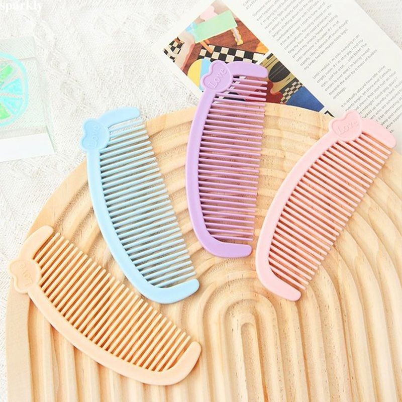 🎉sparkly🎉 Hoạt Hình Lược Chải Tóc mini Cầm Tay Hình Trái Tim Dễ Thương Cho Học Sinh