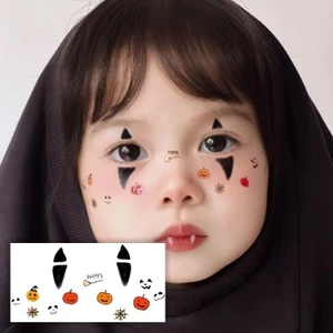 Halloween Trẻ Em Hình Xăm Dán Nhỏ Grimace Dán Dễ Thương Ma Quỷ Nhỏ Ngọt Ngào Cô Gái Bí Ngô Tình Yêu Trang Điểm