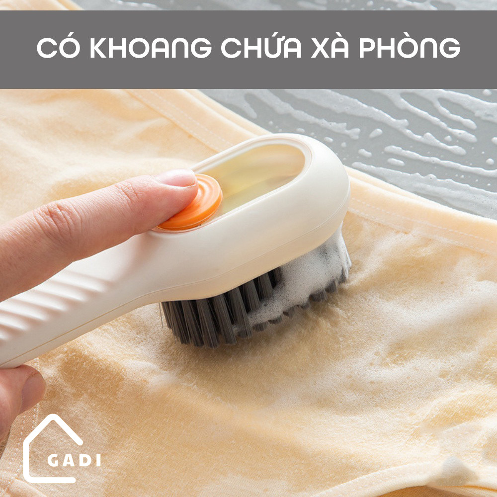 Bàn Chải Vệ Sinh Có ngăn chứa nước giặt,  Bàn chải cọ rửa đa năng 3 trong 1 có hộc chứa xà phòng
