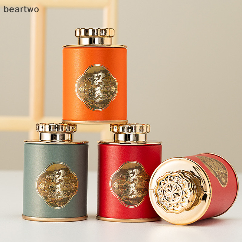 < Beartwo > Trà rồng mới Hộp thiếc trong suốt gia đình Trà xanh đen kín Lọ đóng gói du lịch di động Hộp đựng trà nhỏ Giấy lưu trữ có thể đẹp