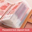 GREAT 100 Phong Bì Tiết Kiệm Tiền Challeng, Thử Thách Tiết Kiệm Chất Kết Dính Mini Dung Tích Lớn PU, Chống Thấm Nước Vui Nhộn Với Khóa Mật Khẩu Tiết Kiệm Tiền Tờ Thử Thách Trẻ Em