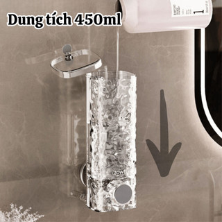 Hộp Đựng Sữa Tắm Dầu Gội Nước Rửa Tay Hút Chân Không, Hộp Đựng Xà Phòng Có Nắp Trong Suốt