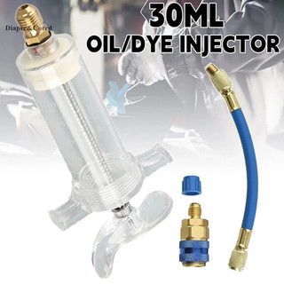 Diaper & CORED Car A / C Oil / Dye Injector 30Ml 1Oz Với Bộ Chuyển Đổi Khớp Nối Nhanh Mặt Thấp 1 / 4 Điều Hòa Không Khí Ô Tô Dầu Tiêm YTH