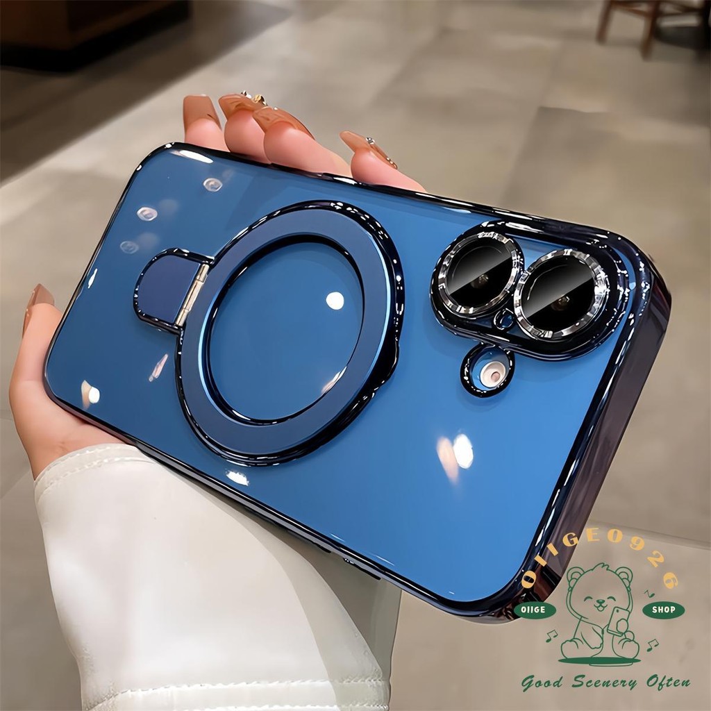 【 Ốp lưng iphone16 】 Vỏ điện thoại mạ khung từ tính iphone16 Pro Max 15 14 13 12 11 cho vỏ iPhone XR / XS Vỏ mềm silicon TPU chống sốc