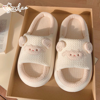 XIXITIAO Lanh Dép Bé Gái Bốn Mùa Đa Năng Vui Nhộn Influencer Cừu Nhật Bản ins Casual Home Đế Mềm