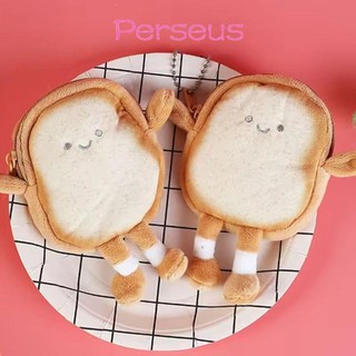 Túi đựng tai nghe MEGOCE, Ví đựng tiền xu bánh mì nướng di động, Túi đựng chìa khóa tiền xu hoạt hình nhẹ dễ thương Cô gái