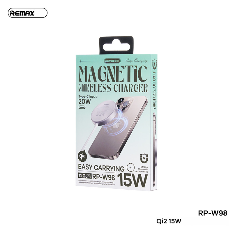 Đế sạc nhanh không dây [REMAX RP-W98] Manetic 15W Qi2(120g) - Trắng ...