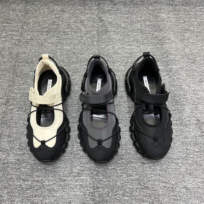 Kd 2026 Phong Cách Mới Đế Dày Thể Thao Mary Jane Giày Nữ Mùa Thu Phẳng Khóa Dây Velcro Ngoài Trời Tăng Chiều Cao Nữ