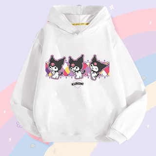 2024 Áo Hoodie Kuromi dễ thương mùa xuân thu Áo khoác có mũ trùm đầu hoạt hình mỏng dành cho trẻ em thời trang