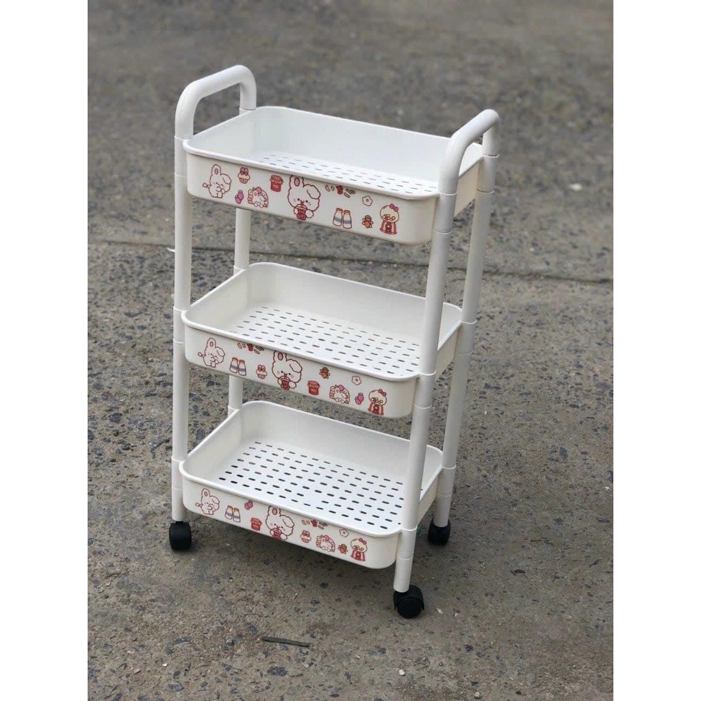 Kệ để đựng đồ đa năng (loại 1 ) Kệ  gấu để bếp, decor  3 - 4 tầng có bánh xe AMIZIN