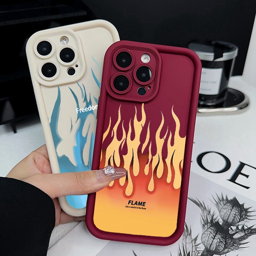 Ốp điện thoại thời trang Angel Eye Cool Blue Red Flame cho Redmi K70 K60 K50 K40 Pro K70E K60 K50 Ultra K40S Vỏ bảo vệ dày